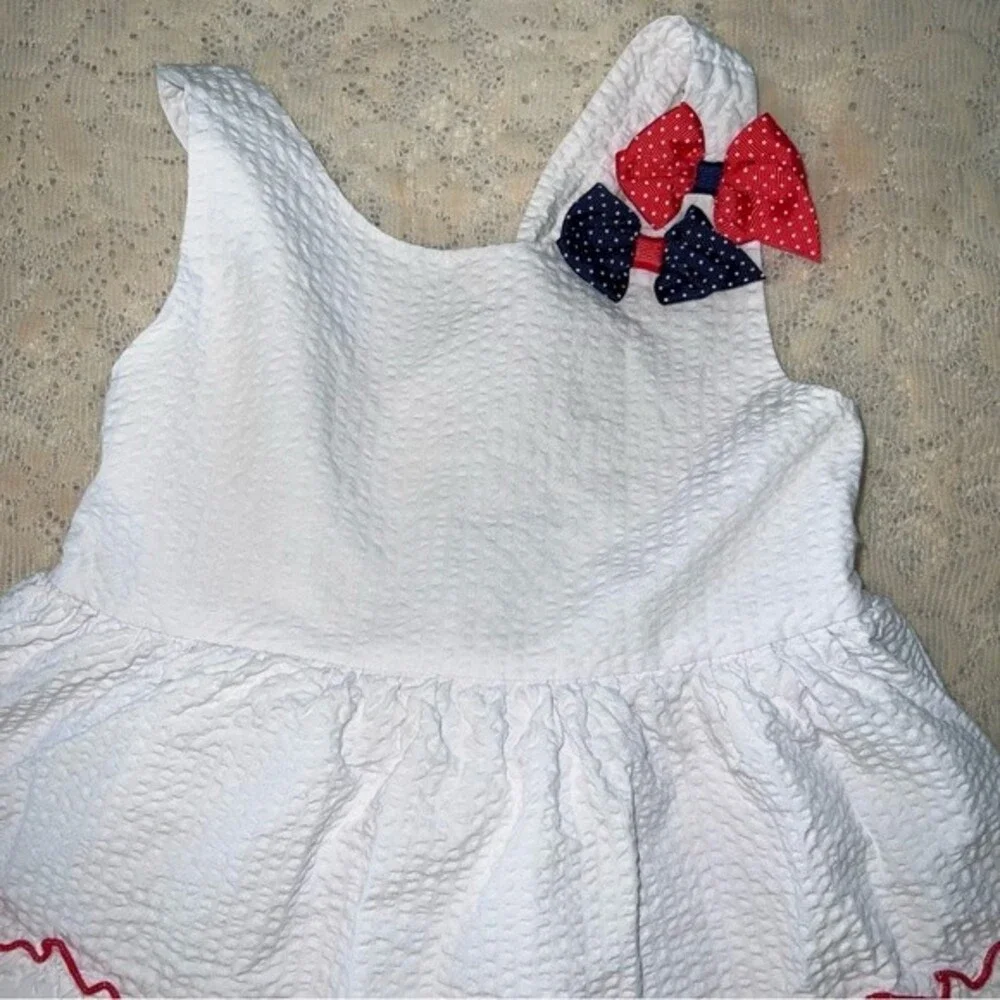 Tahari Sundress Red White Blue Criss Cross Back 4th July Patriotic Summer